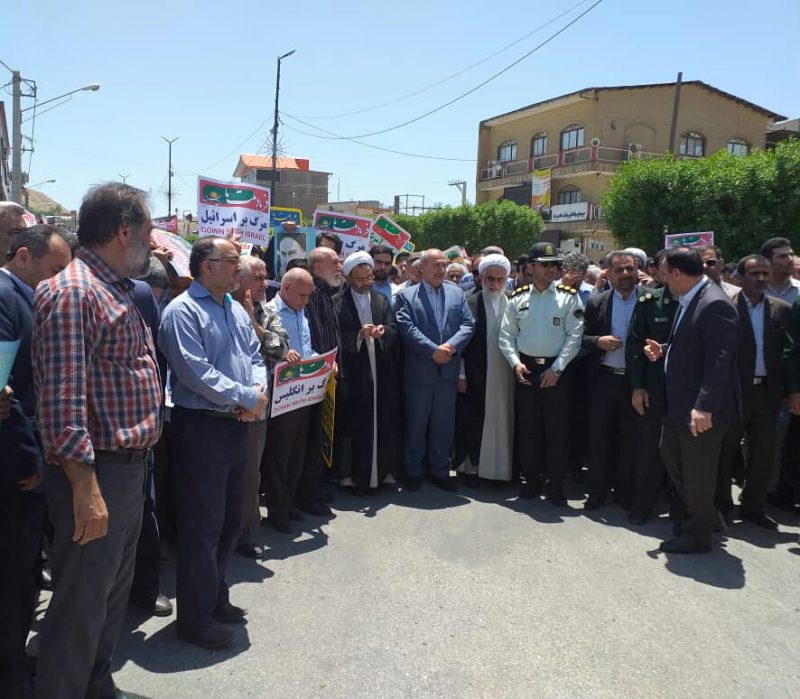 ندای”القدس لَنا”در مسجدسلیمان طنین انداز شد/حضور پرشور مردم مسجدسلیمان در راهپیمایی روز قدس
