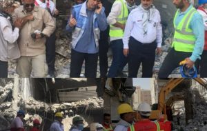 اعزام تیم آتش نشانی شهرداری مسجدسلیمان در حادثه متروپل آبادان