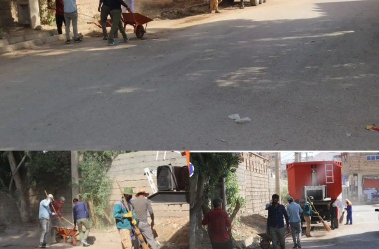 اجرای عملیات پاکسازی محله ای وهرس درختان (نفتک، پشت ترمینال)