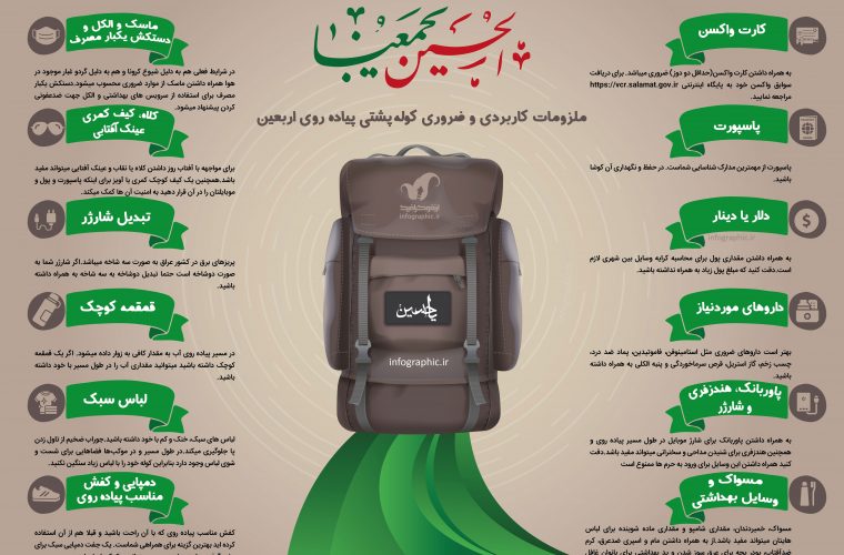 اینفوگرافیک / ملزومات کاربردی و ضروری پیاده روی اربعین