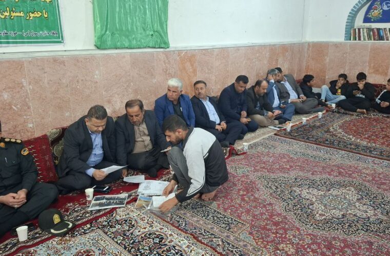 گفتگوی شهردار و اعضای شورای شهر مسجدسلیمان با ساکنان منطقه حسین قصاب