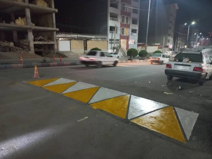 رنگ آمیزی سرعت گیرهای سطح شهر مسجدسلیمان
