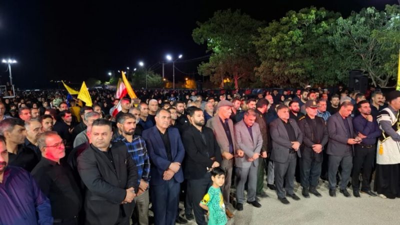 هم‌نوایی شهردار مسجدسلیمان با عزاداران در شام غریبان سیدالشهدا(ع)