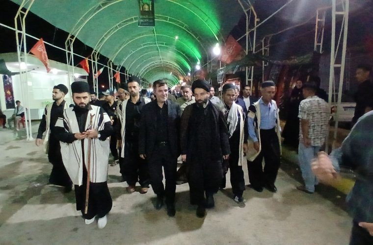 بازدید مسئولان شهری از برپایی موکب ایل بختیاری به میزبانی شهرستان مسجدسلیمان در پایانه مرزی چزابه
