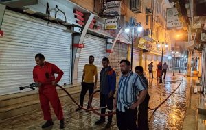 در راستای آلودگی زدایی، رعایت اصول بهداشتی و آراستگی شهری کوچه پزشکان پاکسازی و شستشو شد